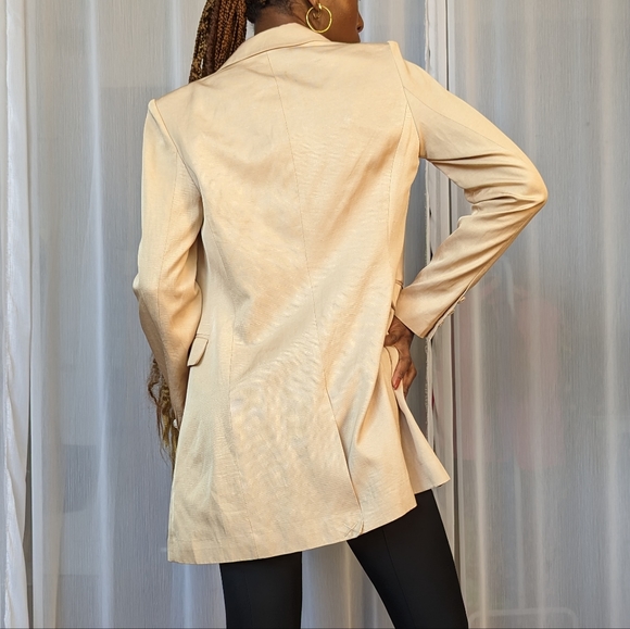 Vintage beige double breasted blazer / Size M - Picture 4 of 7